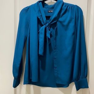 Deep Teal Button Down Blouse